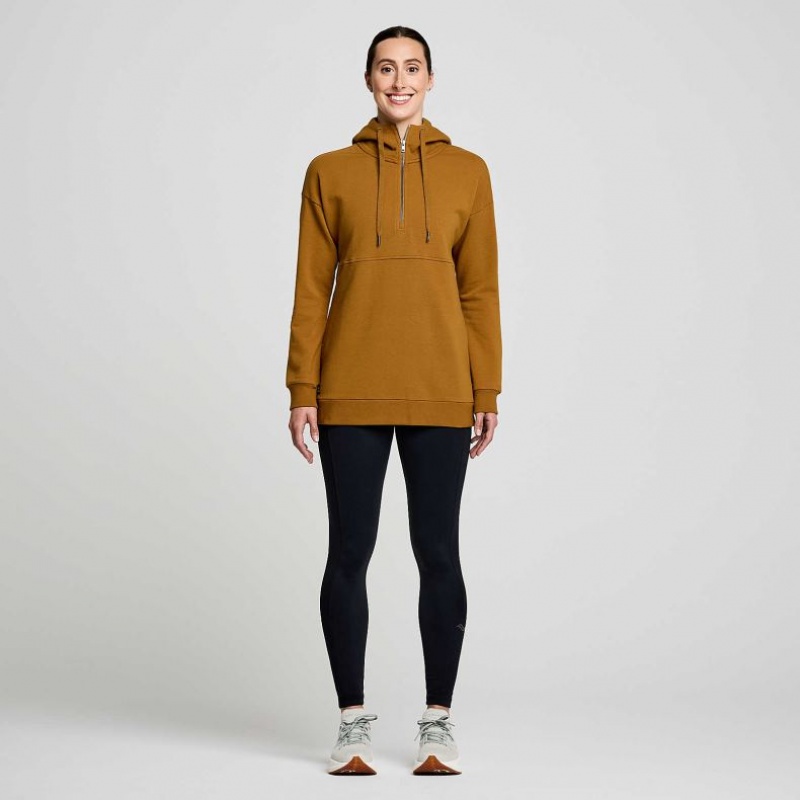 Saucony Recovery Zip Tunic Women's Hoodie Brown | NZ ULMDY