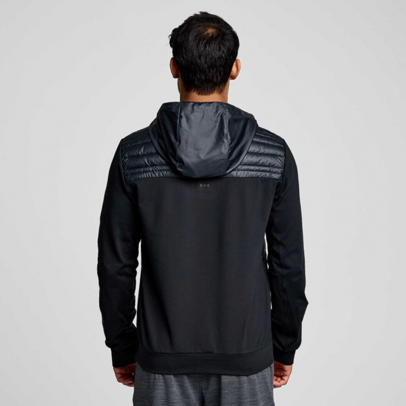 Saucony Solstice Oysterpuff Men's Hoodie Black | NEW ZEALAND PVOUN