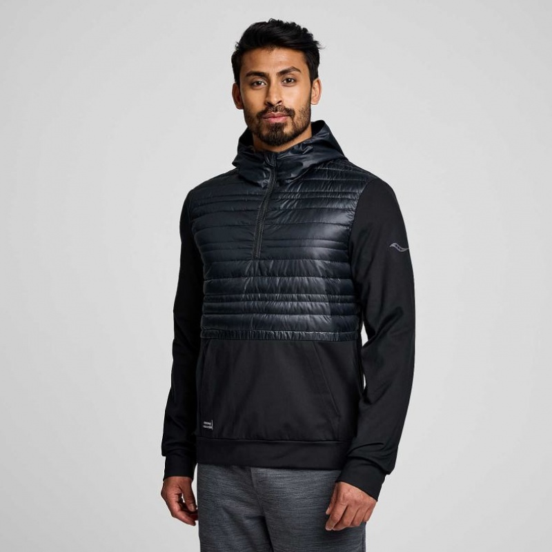 Saucony Solstice Oysterpuff Men\'s Hoodie Black | NEW ZEALAND PVOUN