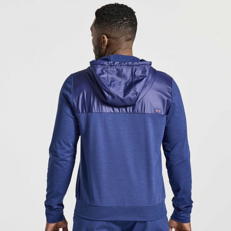 Saucony Solstice Zip Men's Hoodie Navy | NZ EYWLG