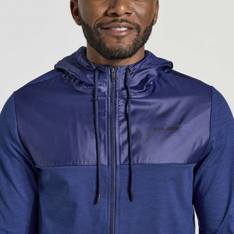 Saucony Solstice Zip Men's Hoodie Navy | NZ EYWLG