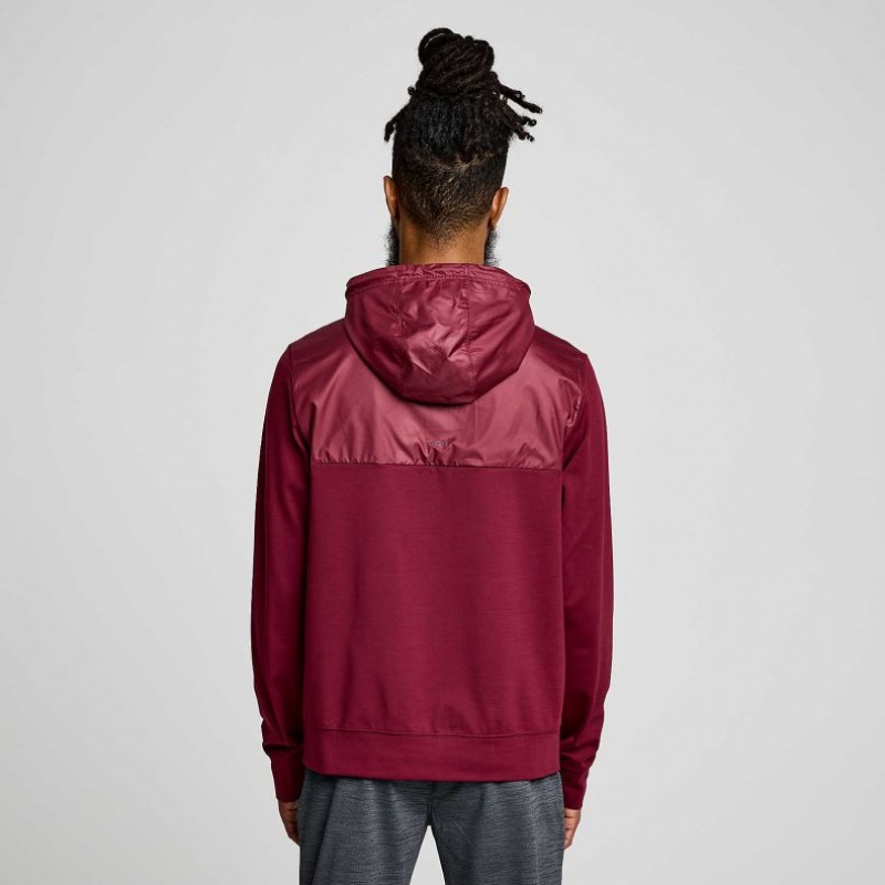 Saucony Solstice Zip Men's Hoodie Red | NEW ZEALAND EJYZB