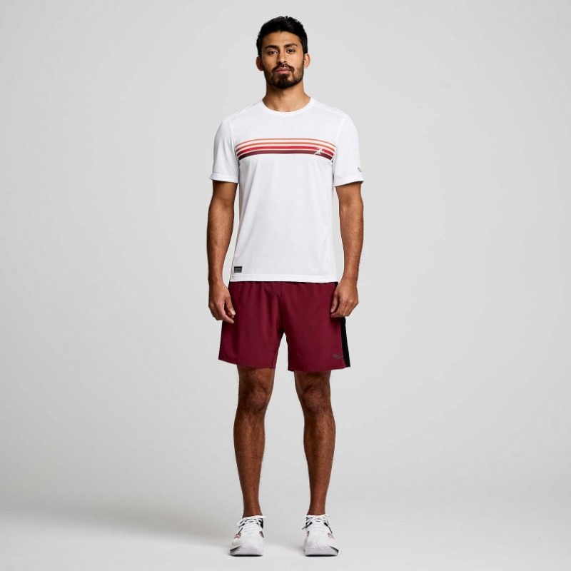 Saucony Stopwatch Graphic Short Sleeve Men's T-Shirt White | NEW ZEALAND ABXYO