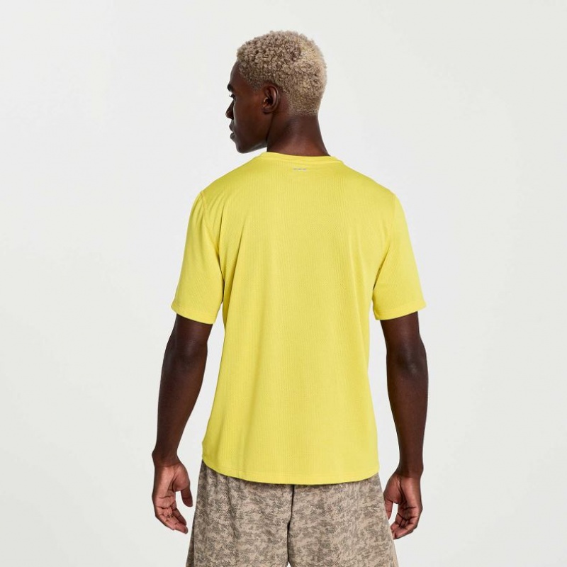 Saucony Stopwatch Graphic Short Sleeve Men's T-Shirt Yellow | NEW ZEALAND YCPMU