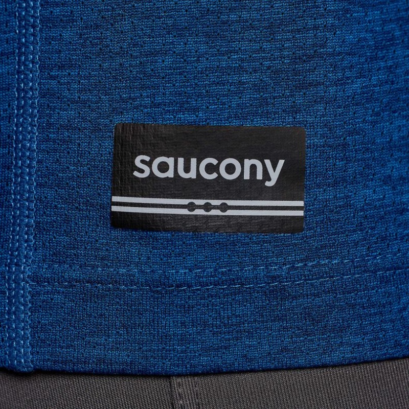 Saucony Stopwatch Graphic Short Sleeve Men's T-Shirt Indigo | NZ IAOLY