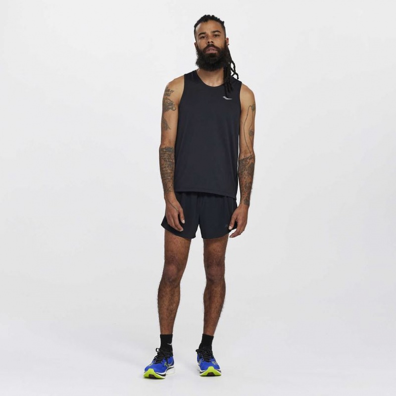 Saucony Stopwatch Men's Singlet Black | NZ PHEFS