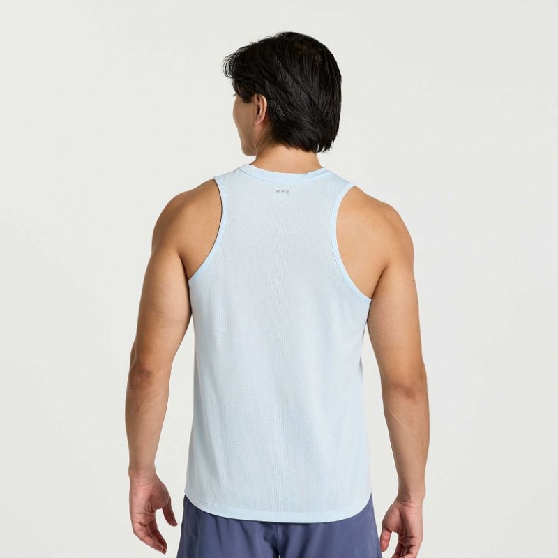 Saucony Stopwatch Men's Singlet Blue | NEW ZEALAND RPJFB