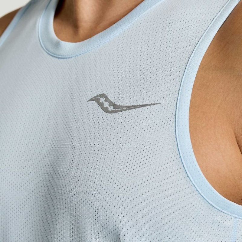 Saucony Stopwatch Men's Singlet Blue | NEW ZEALAND RPJFB