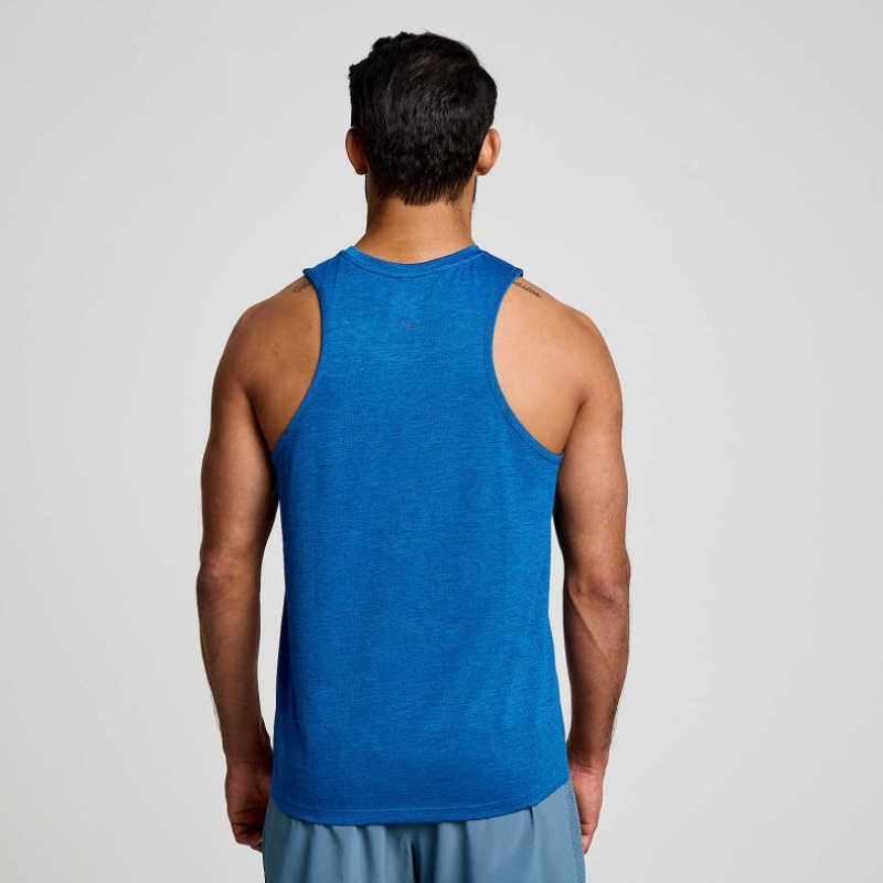 Saucony Stopwatch Men's Singlet Blue | NZ BXYNQ