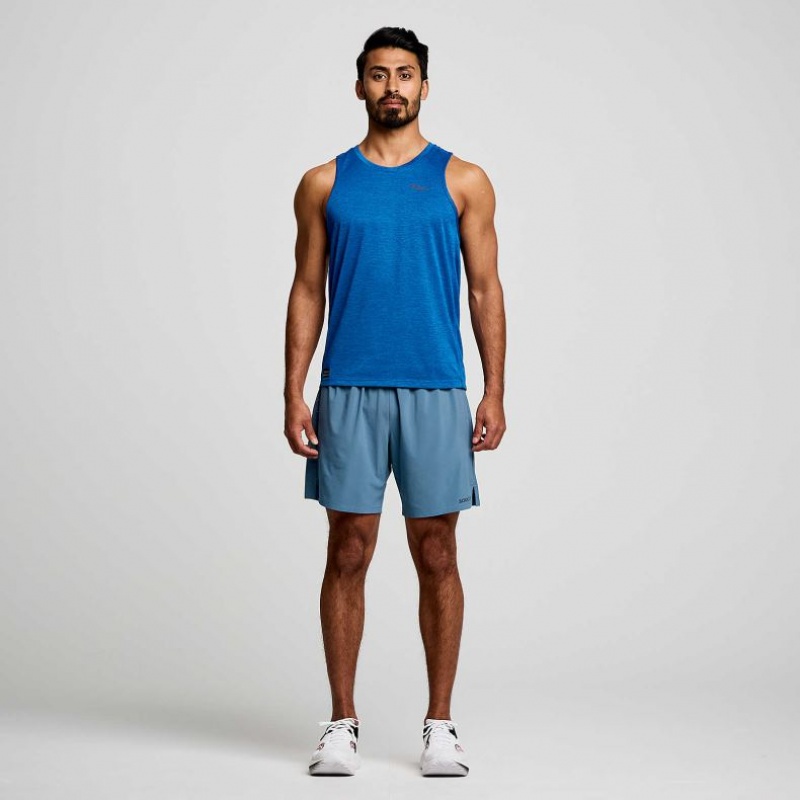 Saucony Stopwatch Men's Singlet Blue | NZ BXYNQ