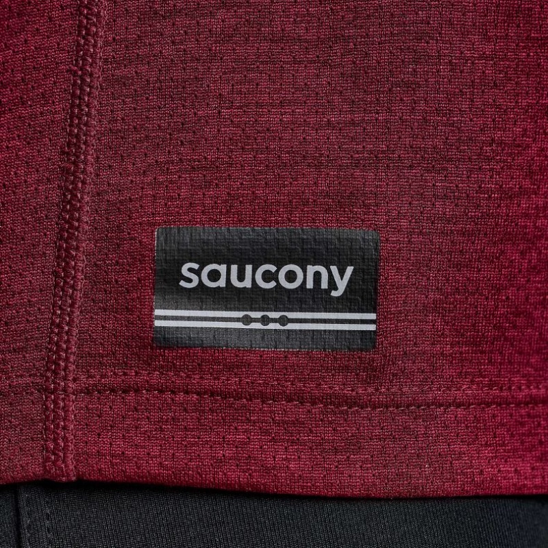 Saucony Stopwatch Men's Singlet Burgundy | NEW ZEALAND CLKTN