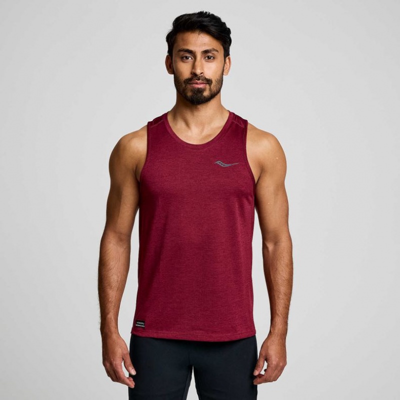 Saucony Stopwatch Men\'s Singlet Burgundy | NEW ZEALAND CLKTN