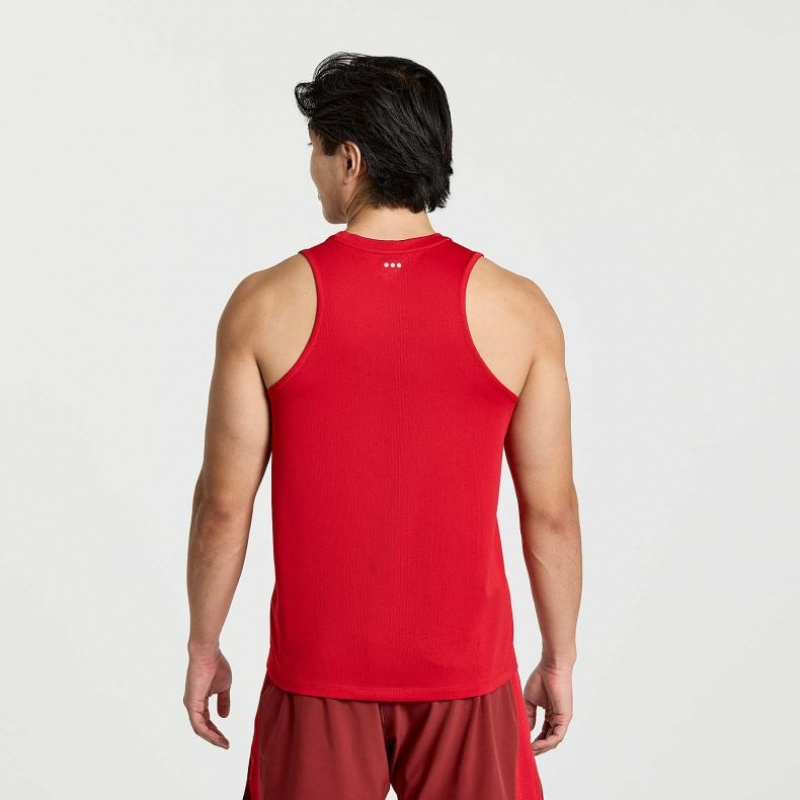 Saucony Stopwatch Men's Singlet Red | NZ OCUXP