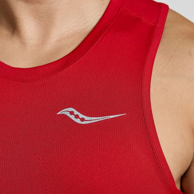 Saucony Stopwatch Men's Singlet Red | NZ OCUXP