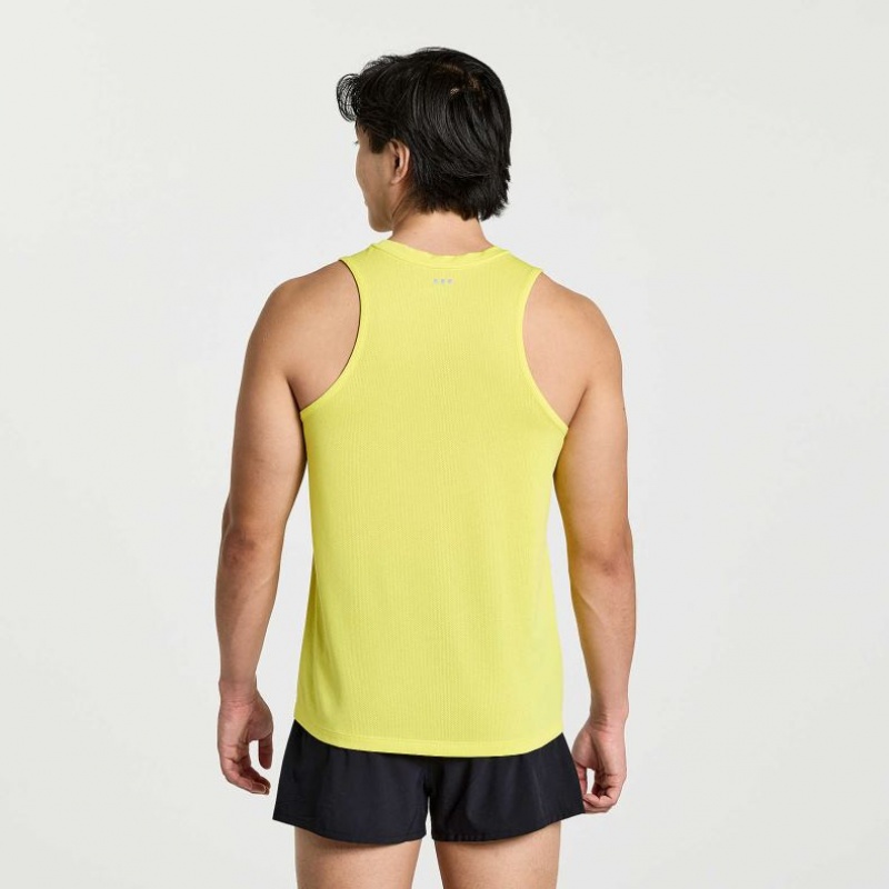 Saucony Stopwatch Men's Singlet Yellow | NEW ZEALAND WSTFO