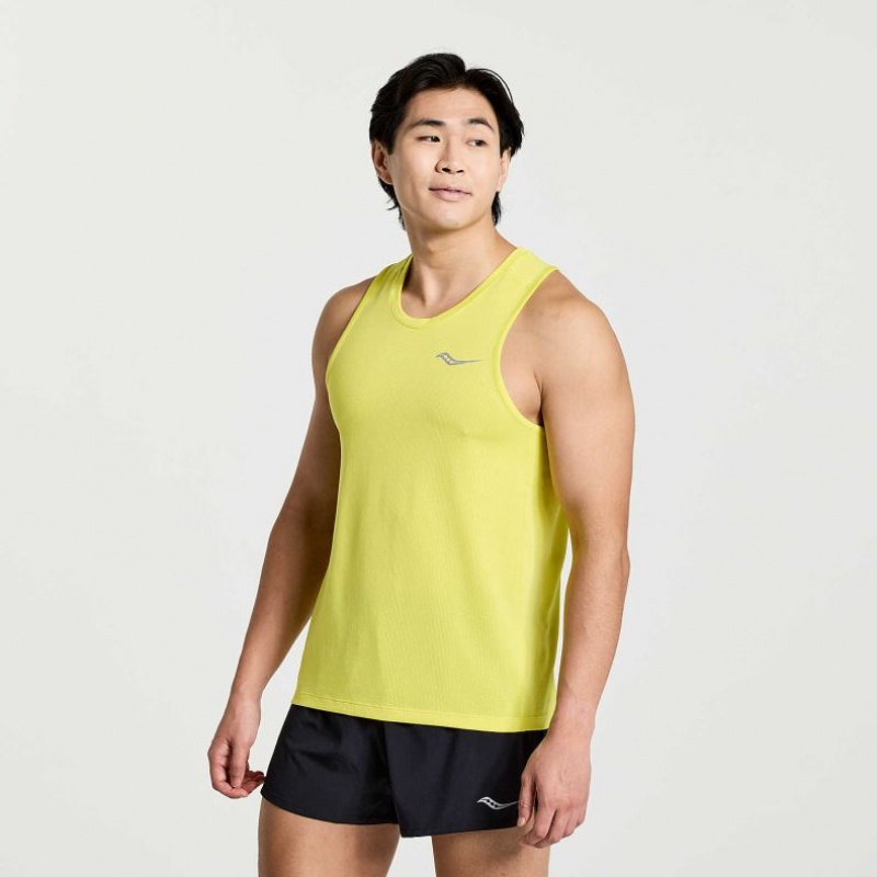 Saucony Stopwatch Men\'s Singlet Yellow | NEW ZEALAND WSTFO