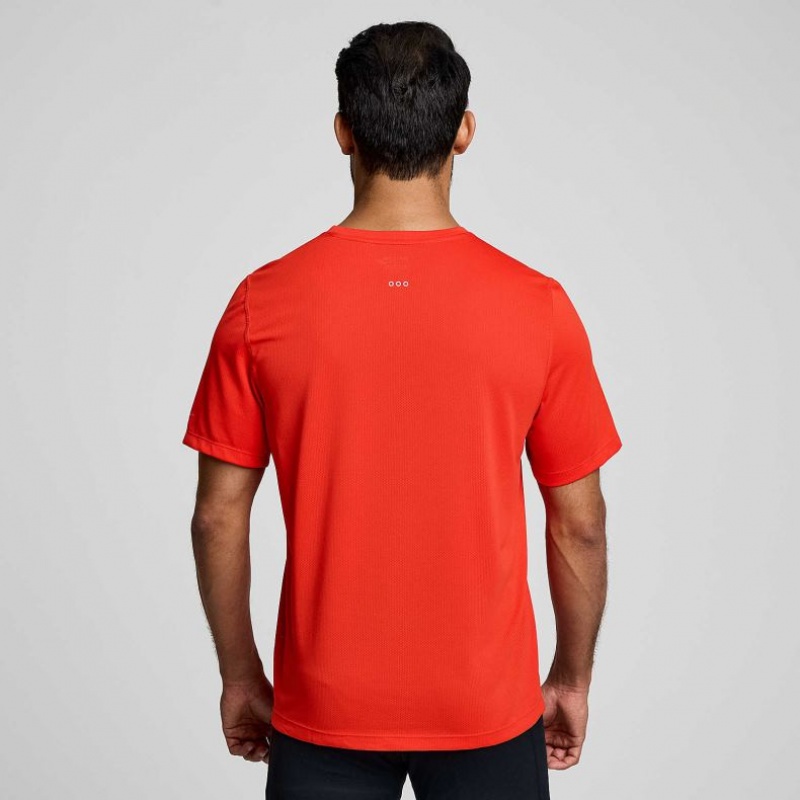 Saucony Stopwatch Short Sleeve Men's T-Shirt Orange | NEW ZEALAND MDIZX