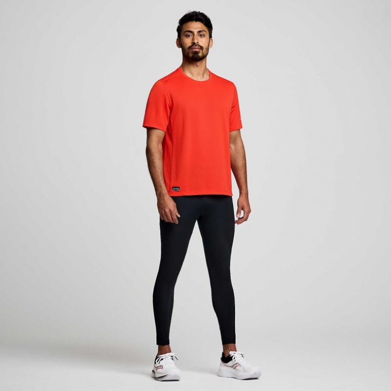 Saucony Stopwatch Short Sleeve Men's T-Shirt Orange | NEW ZEALAND MDIZX