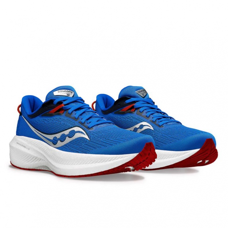 Saucony Triumph 21 Men's Running Shoes Blue | NEW ZEALAND QEUCY