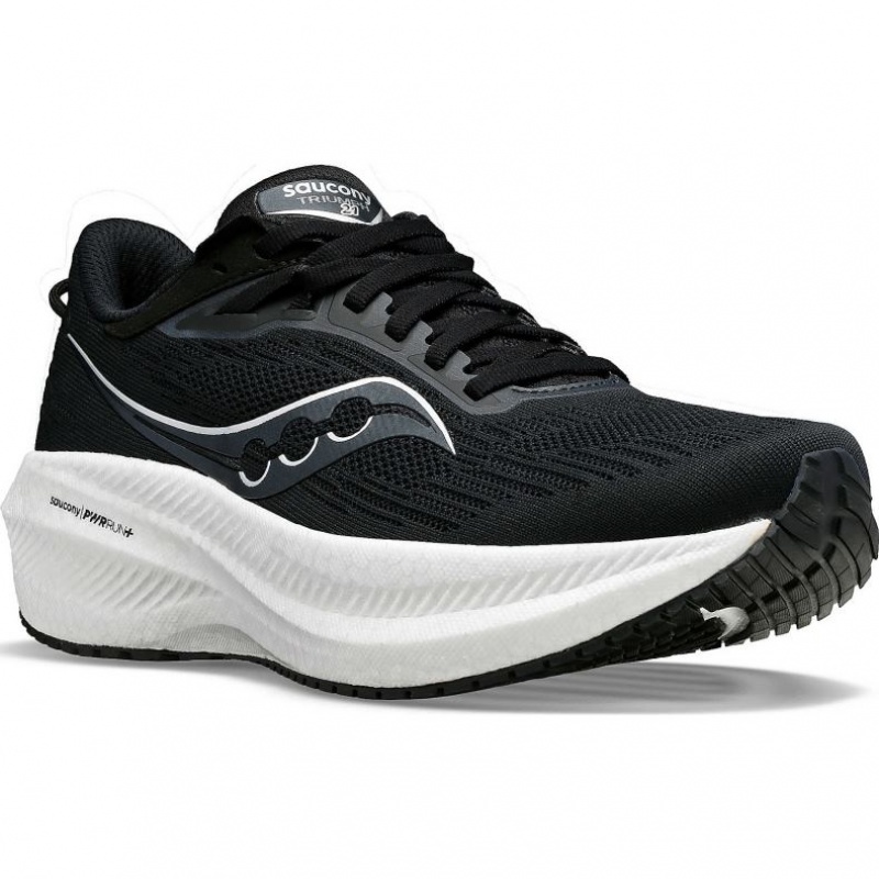 Saucony Triumph 21 Men's Running Shoes Black / White | NZ URVYC