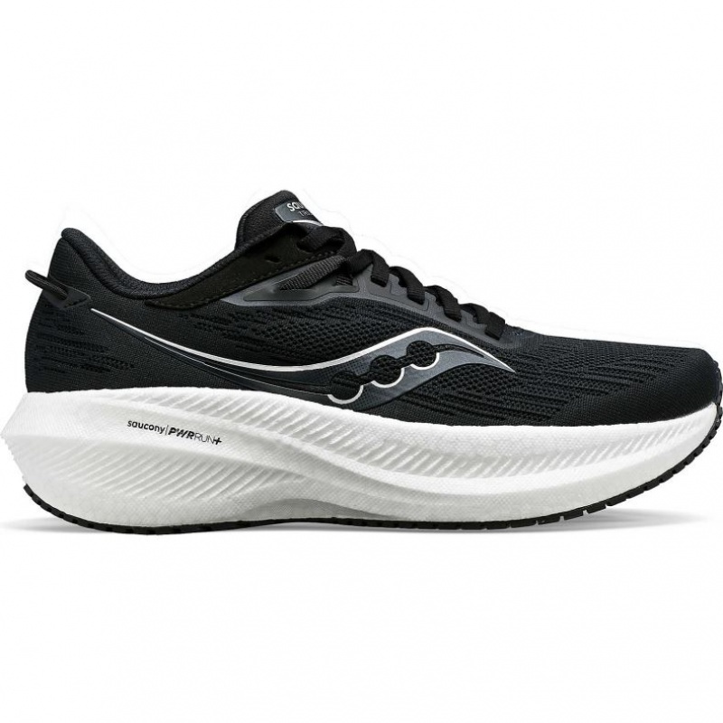 Saucony Triumph 21 Men\'s Running Shoes Black / White | NZ URVYC