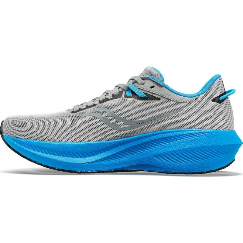 Saucony Triumph 21 Men's Running Shoes Silver / Blue | NEW ZEALAND TSMPW