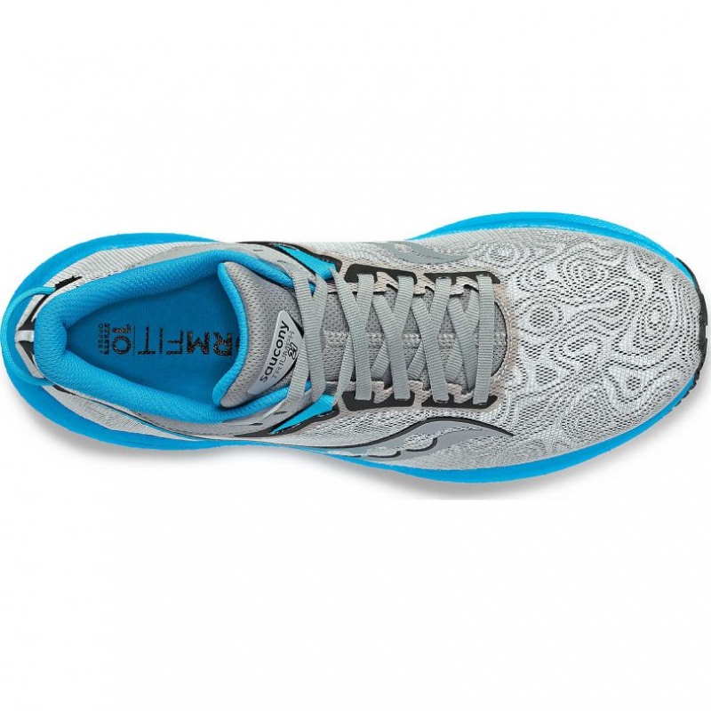 Saucony Triumph 21 Men's Running Shoes Silver / Blue | NEW ZEALAND TSMPW