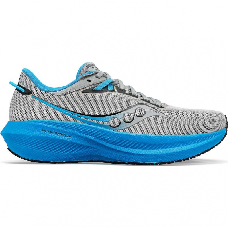 Saucony Triumph 21 Men\'s Running Shoes Silver / Blue | NEW ZEALAND TSMPW