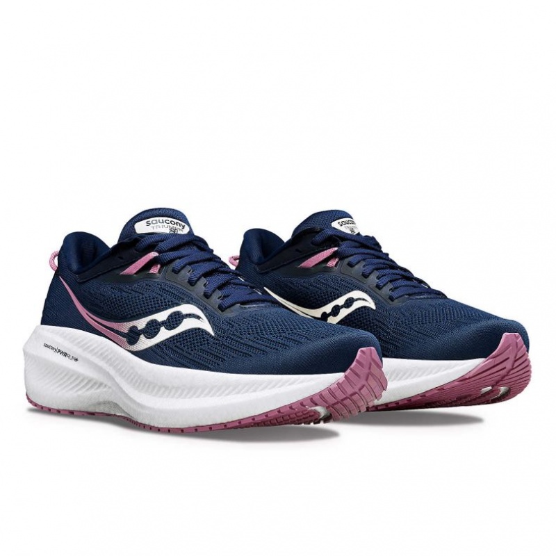 Saucony Triumph 21 Women's Running Shoes Navy | NEW ZEALAND BUTNF