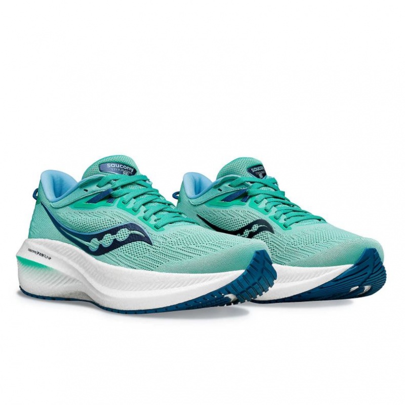 Saucony Triumph 21 Women's Running Shoes Turquoise | NEW ZEALAND WXBDJ