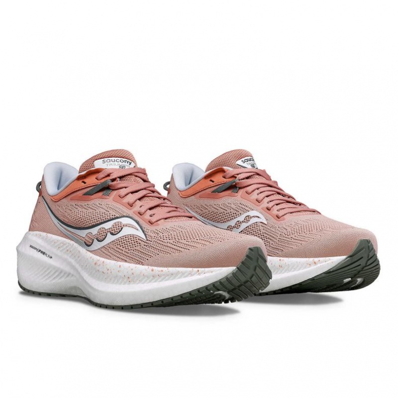 Saucony Triumph 21 Women's Wide Running Shoes Pink | NEW ZEALAND SIQDX