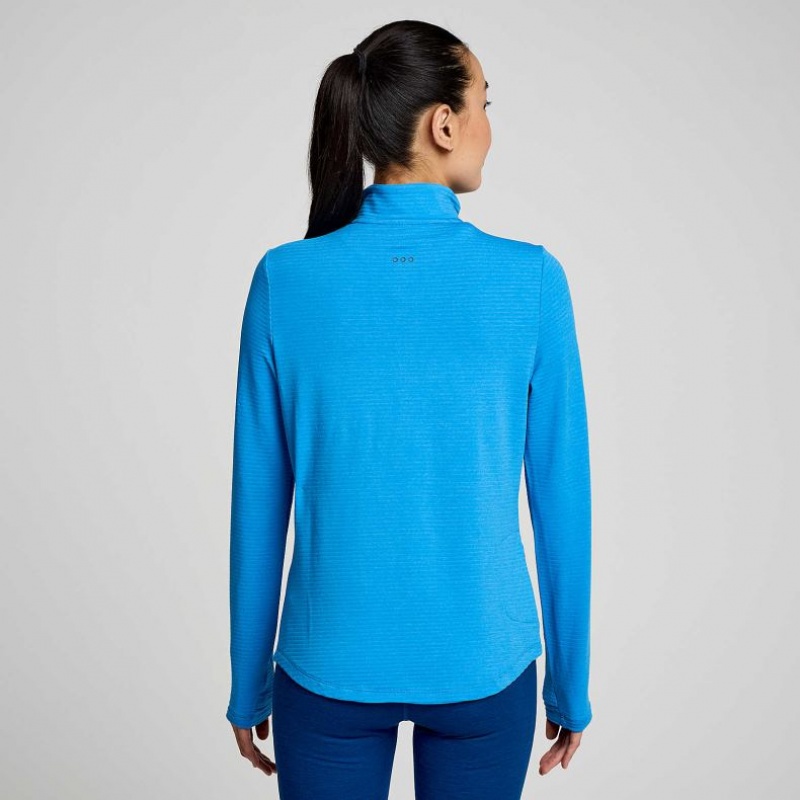 Saucony Triumph 3D 1/2 Zip Women's Sweatshirt Blue | NEW ZEALAND MRVIB