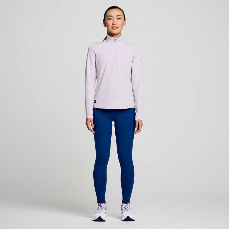 Saucony Triumph 3D 1/2 Zip Women's Sweatshirt Purple | NEW ZEALAND FJNDC