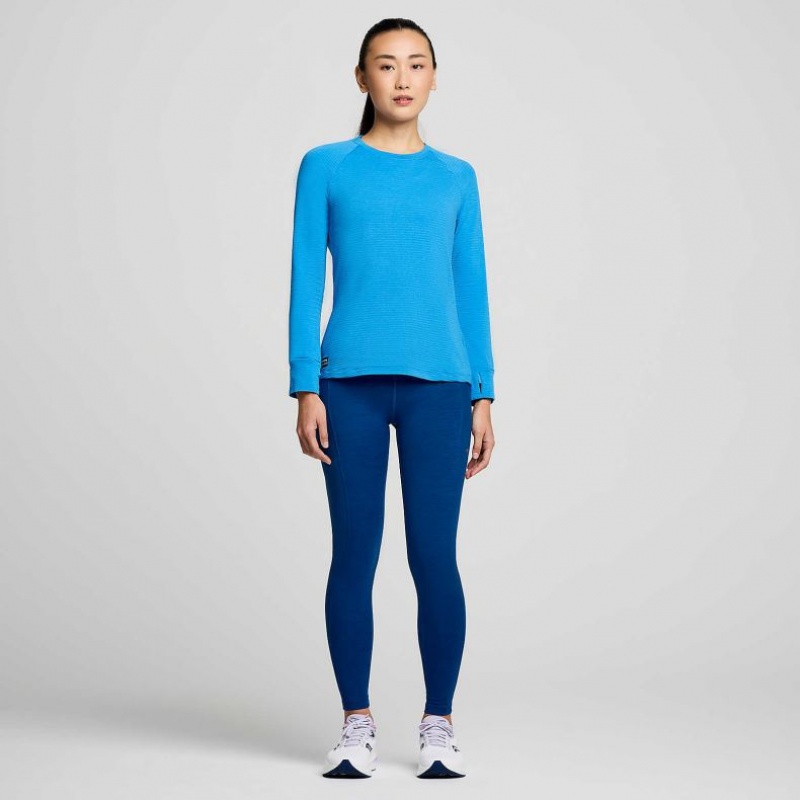 Saucony Triumph 3D Crew Women's Sweatshirt Blue | NEW ZEALAND IDLCM