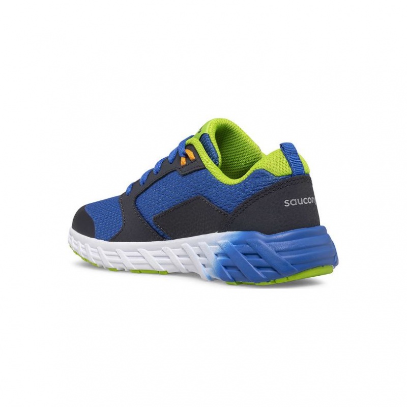 Saucony Wind 2.0 Lace Big Kids' Sneakers Blue / Green | NEW ZEALAND IZJQY